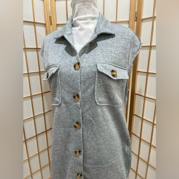 Shein flap pocket Vest Coat without belt 🐚 - Picture 6 of 12